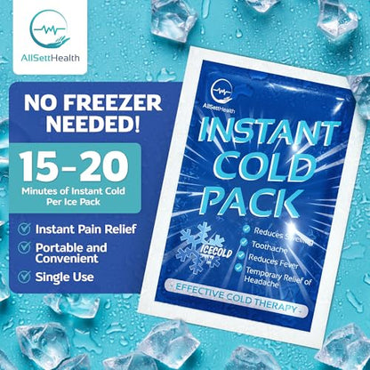 100 Pack Instant Ice Packs for Injuries, Disposable First Aid Cold Packs - size: 100 Pack (6" x 4.5")