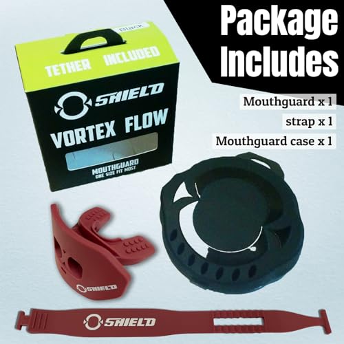 O Shield Core Football Mouth Guard, Detachable Strap - color: Maroon