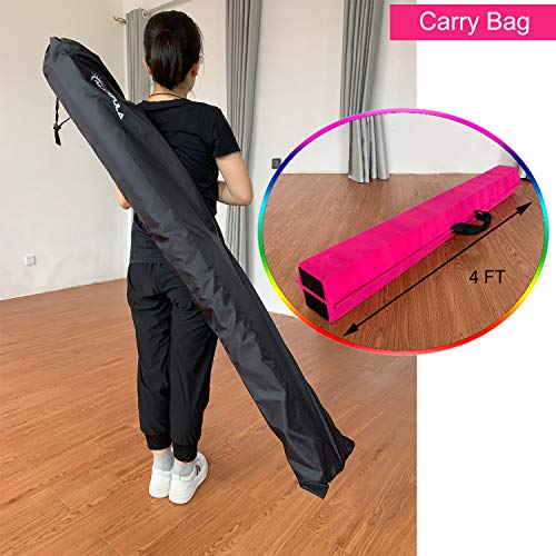 Marfula 6 FT / 8 FT / 9 FT Folding Gymnastics Beam Foam Balance Floor Beam - color: Pink, size: 8 Ft