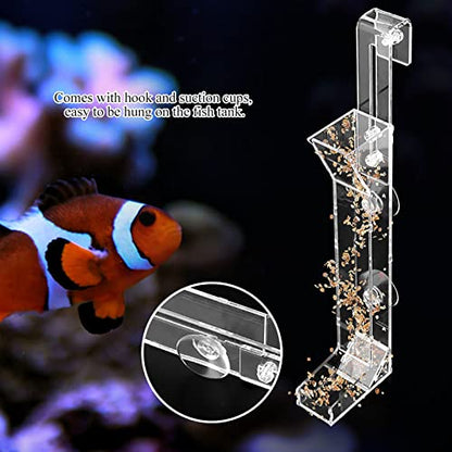 Fish Feeding Tube, Fish Feeder Convenient Fish Feeder Tube Kit Acrylic Aquarium Fish Shrimp Feeding Dish Set Fish Food Feeder for Fish Freshwater Saltwater Aquariums