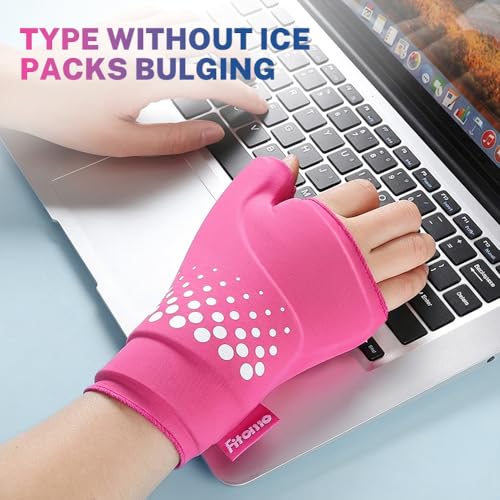 Thumb & Wrist Ice Pack Wrap, Long-Lasting Cold Compression for Recovery | Thickened Gel, Stays Cold Longer, Soft After Freezing, Full Wrap Cooling, Reusable Cold Hot Therapy, FSA Eligible - size: L/XL, style: Pink