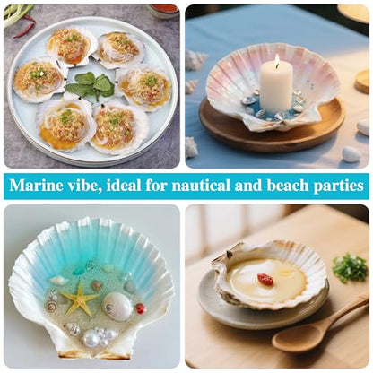 30PCS Natural Scallop Shells, 3 Size White Sea Shells for Crafts, 1.5"/2.3"/3" Real Seashells from Beach for DIY Painting Home Décor Wedding Ocean Beach Theme Party, Fish Tank and Vase Filler