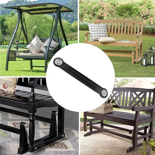 Glider Bearing Arm Bracket Replacement, 4Pcs Balck, 9.9 Inch Length & 7.5 Inch Hole Center, Hardware Rocker Parts for Patio Glider, Garden Bench, and Chair Repair - color: Black, size: L 9.9" x 7.5" Centers