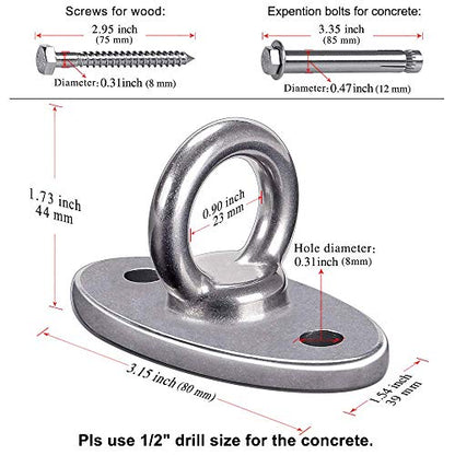 SELEWARE Wall Ceiling Mount Bracket for Suspension Strap Battle Rope Anchor - color: Ceiling Mount (1 Pack)