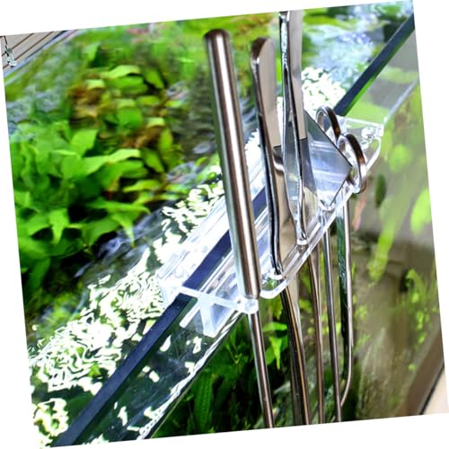 WOONEKY Acrylic Aquatic Plant Holder Rack for Aquarium Tools Storage Compact Design for Scissors Tweezers and Scrapers High Transparency and Durable Water Plant Maintenance Equipment