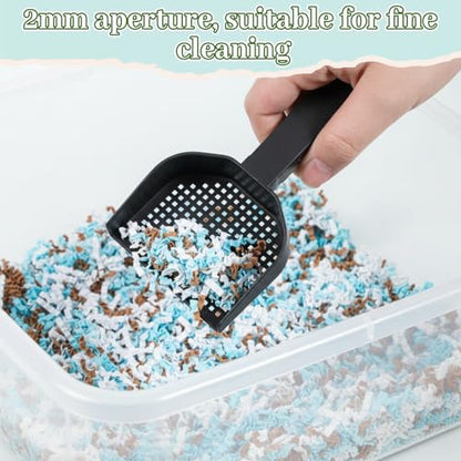 2Pcs Poop Scooper Cat Litter Scooper Fine Mesh Sifting Shovel Plastic Handle for Guinea Pig Rabbits Small Animals for Easy Waste Cleaning