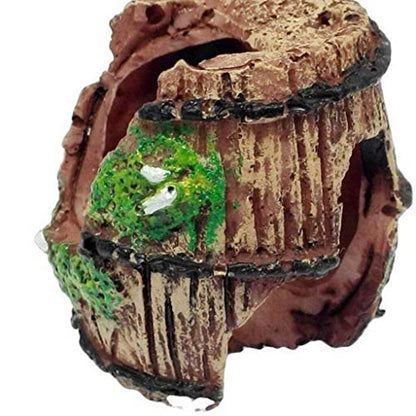 Resin Broken Barrel Aquarium Decorations for Fish Tank,Aquarium Ornament Aquatic Caves Hide Hut Pet Supplies Practical Design