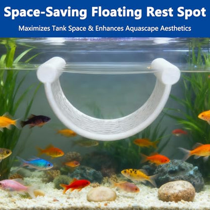 Betta Fish Hammock White Floating Bed for Tank and Aquarium Decor Minimalist Betta Fish Hideout Rest Bed for Beta Fish Hide and Relax in Low Flow Tanks