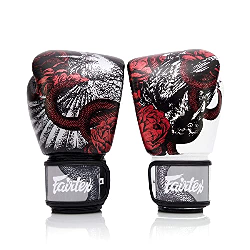 Fairtex Beauty of Survival Limited Edition Boxing Gloves | Premium Craftsmanship |Full-Grain Leather| Stylish Design | Adjustable Fit | Unique Artwork | Hook and Loop Straps - size: 10 oz