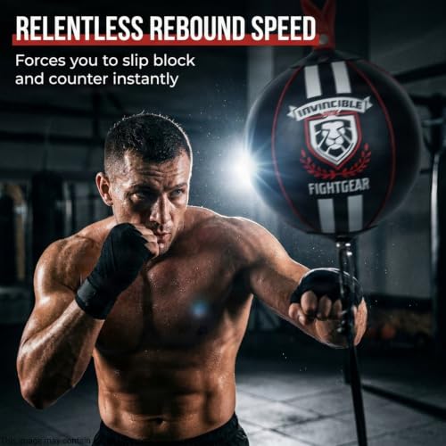 Invincible Leather Double End Boxing Training Bag - size: 5 Inch