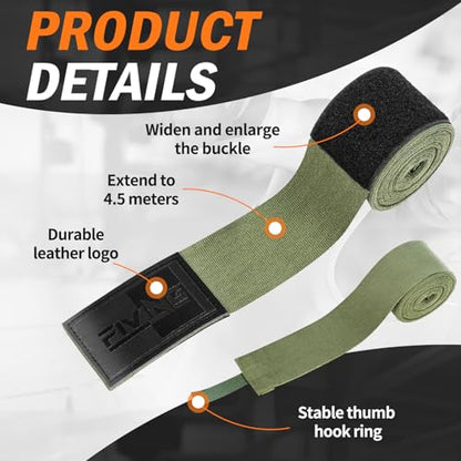 Premium Handwraps 180 inches for Men & Women - color: Army Green, size: 4.5m