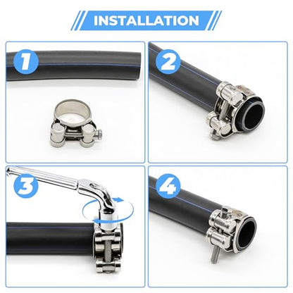 6 Pack 23-25mm (0.9-0.98") T-Bolt Hose Clamp,Stainless Steel_304 Intercooler Pipe Tube Clamps,Turbo Pipe Clamps,Heavy Duty Radiator Hose Clamp, T-bolt Intake Clamp - size: 0.90 - 0.98 inches, style: 6pcs t bolt hose clamp with 1pcs Socket Wrench