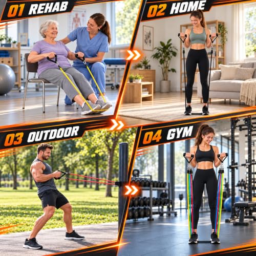 WIKDAY Resistance Bands with Handles for Exercise,beginners - color: 150LBS COLOR