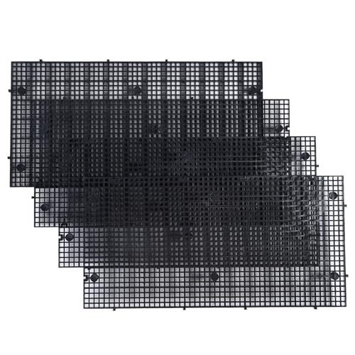 Aquarium Grid Isolate Board Divider Fish Tank Bottom Black Filter Tray Plastic Crate (4pcs Black)