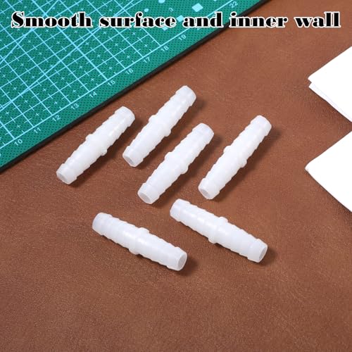 6 Pcs Plastic 3/8 Barb Fitting, 3/8" x 3/8" Barbed Hose Connector Barbed Splicer 3/8 Hoses Repair Kits Soaker Hoses Repair Kit for Household Fuel Adapters Gas Aquarium Liquid Repairing