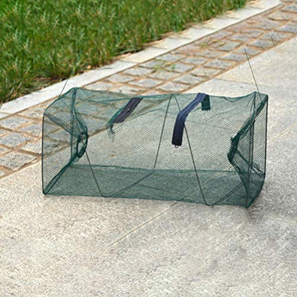 Collapsible Fishing Trap Net,Fish Shrimp Minnow Crayfish Crab Baits Cast Mesh Trap Automatic Fishing Nets (Green)
