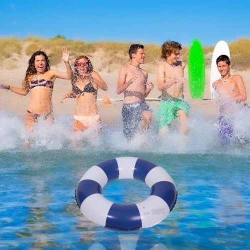 2 Pcs Inflatable Pool Floats -Pool Floats Tubes Pool Tubes- Swim Tubes Inflatable 32" Pool Floats and Rings- Pool Swimming Rings for Adults Summer Beach Pool Party Decor - size: 32inch, style: Beach theme-blue