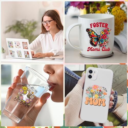 UV DTF Cup Wrap - 30 Pcs Mama UV DTF Stickers for 16 OZ, Mother's Day Flower Waterproof UVDTF Transfer Decals for Cups Glasses Mug DIY Crafts - style: Mama