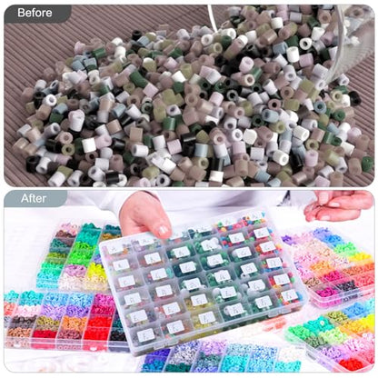 8 Pack 36 Grids Clear Plastic Organizer Storage Box with Adjustable Dividers Small Crafts Organizers Bead Storage Compartment Container for Jewelry Fishing Tackle Nail Parts