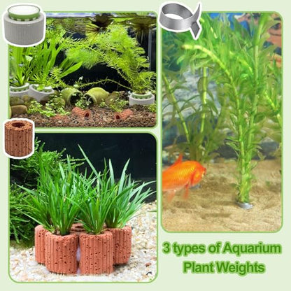 26 Pack New Upgrade Aquarium Plant Weights, Aquatic Water Plant Fixed Rings, Water Plants Cultivation Fixed Ring Plant Pot for Secure Aquatic Plant Placement (26PCS)