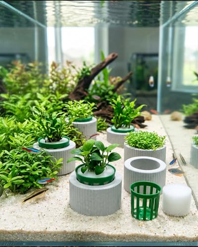 24 Pcs Aquarium Plant Weights Kit, Ceramic Anti-Floating Rings with Soft Sponge – Aquarium Plant Anchors Keep Live Plants in Place. Aquarium Plant Weights for Live Plants to Prevent Floating