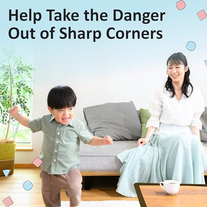 Bébé Earth Baby Proofing Edge and Corner Guard Protector Set for Back to School, 20 Feet Edges & 8 Foam Corners, Furniture and Tables Child Baby Proof Bumpers, Pre-Taped Corner Cushions - Oyster White