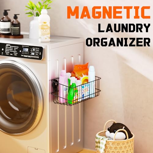 Magnetic Baskets, Large Capacity Metal Wire Mesh Basket Holder Organizer for Sundry Tool Storage, Magnetic Shelf for Garage, Laundry, Kitchen, Workshop, Cabinet(2 Pack) - style: Metal Magnetic Baskets