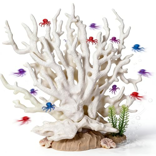Mini Faux Coral Ornament, Premium Plastic Aquarium Fish Tank Decoration, Lifelike & Durable