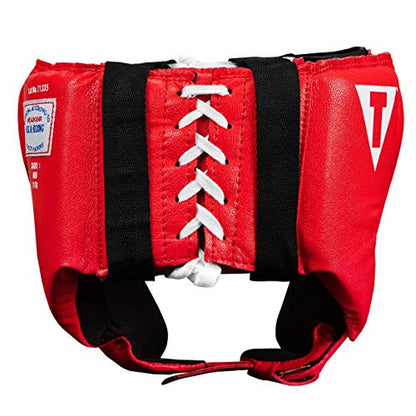 TITLE Boxing Classic USA Boxing Competition Open Face Headgear - Approved for Sparring & Competition; Protects Face & Chin - color: Red, size: Medium