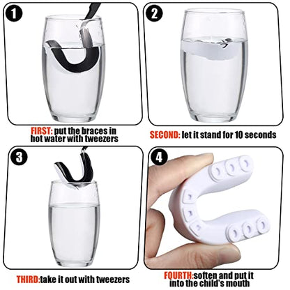 Frienda Adult Mouth Guards for Sports with Case - color: Black White Combined