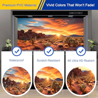 Aquarium Background & Terrarium Background – Ultra HD Static Cling, Tape-Free, Desert Sunset Design for Reptile Tank Decorations, Perfect for Bearded Dragon and Leopard Gecko Tanks 17.7 X 35.4 Inches - size: 17.7 X 35.4 Inches