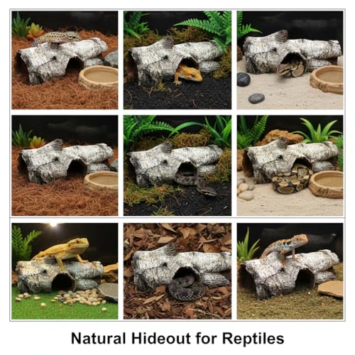 Aquarium Resin Bark Terrarium Decor, Lizard, Snake or Reptile Hide,Lizard, Spider and Aquarium Fish Hide Cave (Medium Bark A)