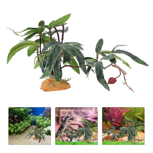 balacoo Simulated Plants Reptile Box Ornament Aquarium Landscape Artificial Plant Decor for Terrarium Habitat Reptile Pet Case Accessories