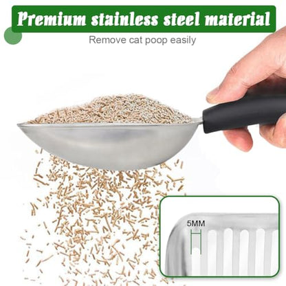 Cat Litter Scoop -Metal Cat Litter Scoop-Sturdy Mesh Scooper - Mesh Shovel-Easy to Clean - Suitable for Cat Litter Box -Black - color: Black, size: L-1