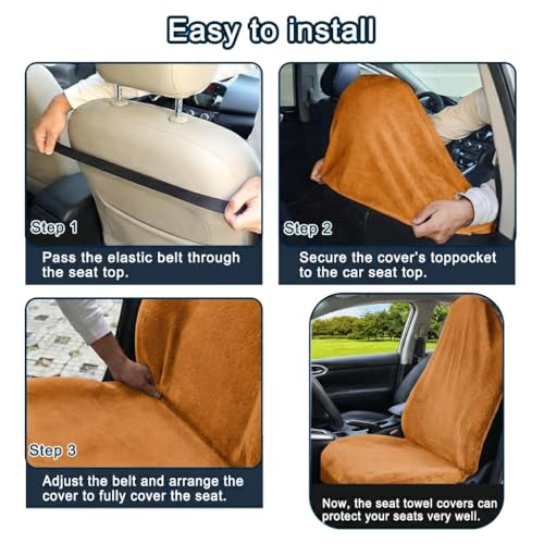 Car Seat Towel Cover, Universal Front Seat Protector for Cars, SUVs and Trucks, Sweat Towel Car Seat Cover for Gym, Yoga, Swimming, Pets and Family Travel, Golden Sunset, 2 Pack - color: Golden Sunset