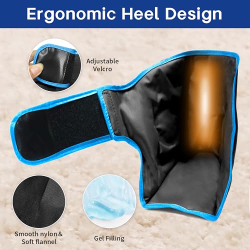 Ankle Ice Pack Wrap, Gel Hot Cold Compress for Heel Swelling Pain Relief - color: Black, size: Standard