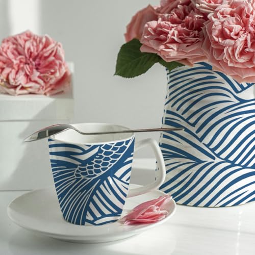 SUPERDANT 5PCS Fish and Waves Underglaze Paper Transfer Chinese Style Transfer Paper for Clay Ceramic Porcelain Under Glaze Transfers for Pottery Enamel Decals Blue Underglaze Papers Handcrafted Gifts - style: Fish and Waves