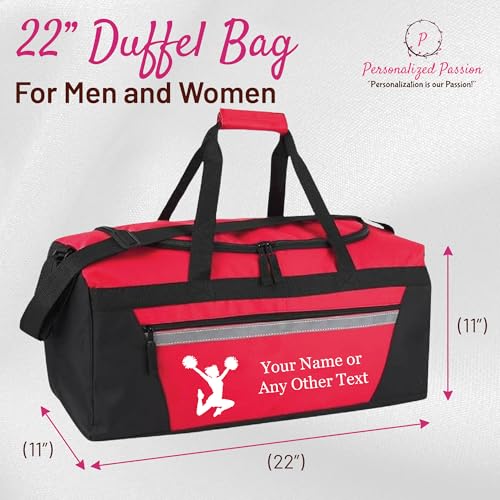 Personalized Sports Duffel Bags for Men and Women - 22” Customized Travel Duffle with Name & Baseball Design - Water Resistant Two-Toned Overnight Weekender Bag - Army Green - color: Army Green, style: Baseball