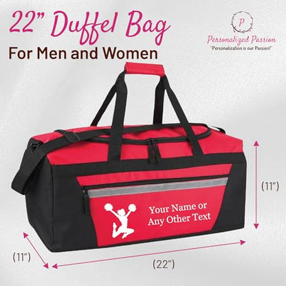 Personalized Sports Duffel Bags for Men and Women - 22” Customized Travel Duffle with Name & Baseball Design - Water Resistant Two-Toned Overnight Weekender Bag - Army Green - color: Army Green, style: Baseball