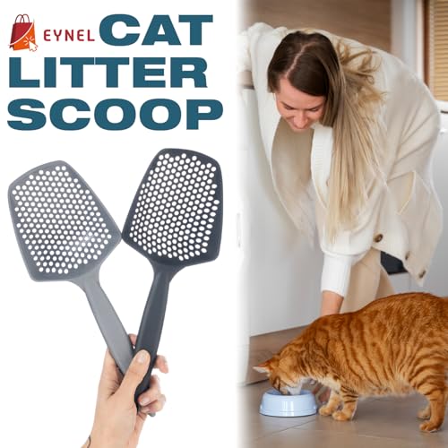 Set of 1 Fine Mesh Cat Litter Scoop with Small Holes, Deep Sifting Shovel for Litter, Reptile Terrarium Sand & Rabbit Pooper Lifter, Hanging Handle Poop Scooper (Black, Set of 1) - color: Black, size: Set of 1