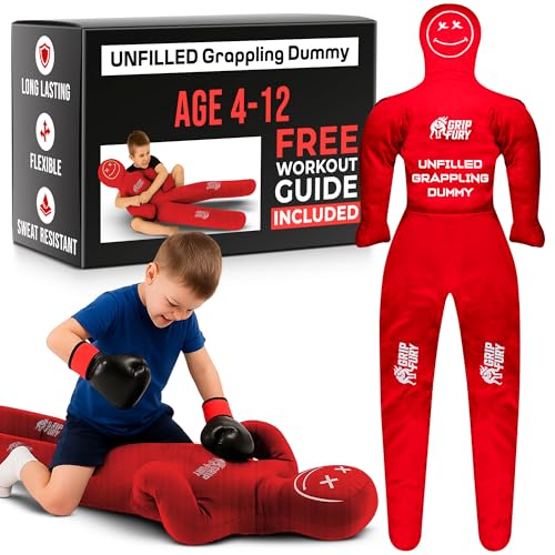 Unfilled 4ft Wrestling Dummy for Kids – Jiu Jitsu Grappling Dummy for Kids MMA Training & Punching Dummy