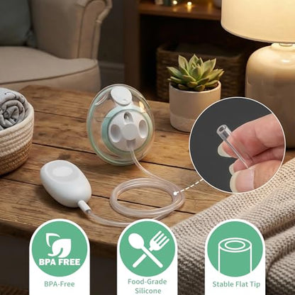 4 Pack Replacement Tubing Compatible with Elvie Stride, Breast Pump Tubing with Tube Connectors, Connect Motor Unit and Breast Shields, Durable and Easy to Clean, Replacement Pump Parts, Clear