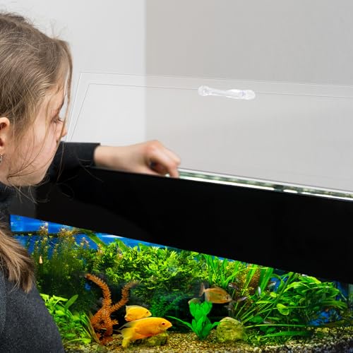 Sieral Aquarium Lids Polycarbonate Canopy 2 Pieces Set 22.95 x 11.5 x 0.12 inch for 33/40/55 Gallon with Center Brace Aquariums Cover Fish Tank Lid with a Hook Knife, Clear - color: Clear, size: 48 x 13 Inch