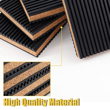 4 Pack Rubber Anti Vibration Pads with Cork Material, 6" x 6" x 7/8" Vibration Isolation Pads for Air Conditioner,HVAC System,Compressors,Washer and Dryer Noise and Vibration Reduction - size: 6" x 6" x 7/8"