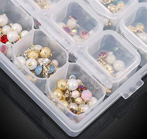 6 Pcs 28 Grids Clear 5D Diamond Painting Embroidery Box, Accessories Storage Containers Adjustable Bead Case with 196 Pcs Label Stickers (28 Grids 6 Pack) - color: 28 Grids 6 Pack