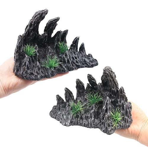 Fish Tank Decor Rocks Aquarium Ornaments, Jagged Canyon Rock Formation Aquarium Decoration Model Kits, Suitable for a Variety of Fish Tank Scenes