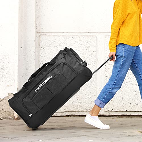 Pacific Gear Duffel Bag with Rolling Wheels - color: Black, size: 30 inch
