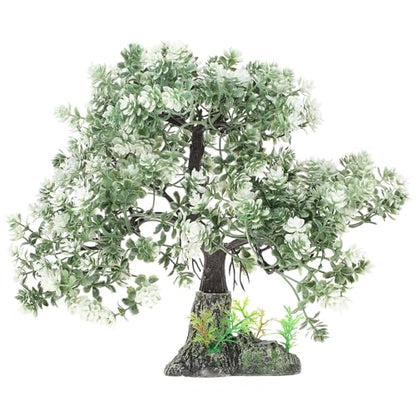 POPETPOP Aquarium Decor Fake Tree 4.13X2.36X10.62In Realistic Plastic Bonsai Plant Fish Tank Ornament for Freshwater Saltwater Aquariums Home Office Decoration