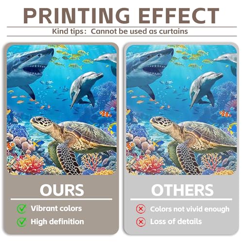 Fabric 7x5ft Under the Sea Backdrop Shark Tropical Ocean Water Underwater World Animals Dolphin Turtle Photography Background Aquarium Coral Party Decorations Photo Props
