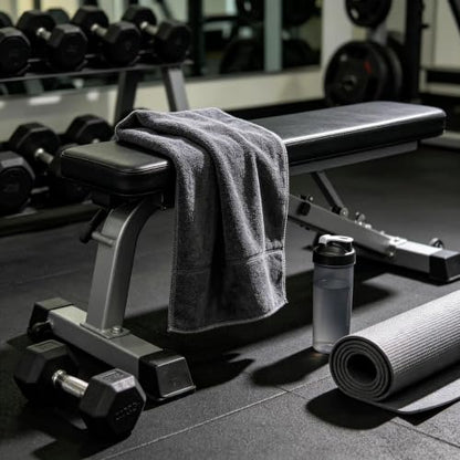 1 Pack Super Soft Microfiber Gym Towel - Absorbent Sports Sweat Towel for Fitness & Workout (Grey)